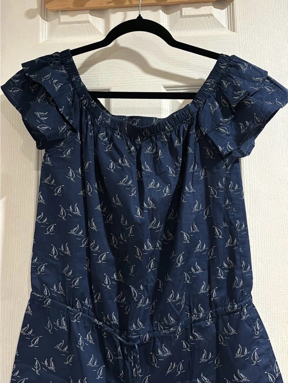 Vineyard Vines Navy Off-Shoulder Printed Romper - Picture 3 of 6